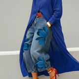 Maud - Linen Shirt Dress and Floral Jeans