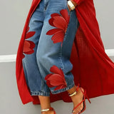 Maud - Linen Shirt Dress and Floral Jeans