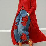 Maud - Linen Shirt Dress and Floral Jeans