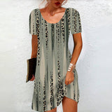 Gradient Dress with Leopard Print