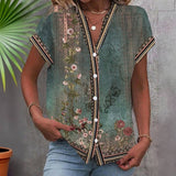 Vintage Floral Print Blouse