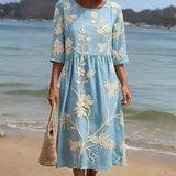 Casual Floral Print Dress