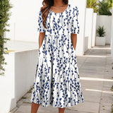 Casual Leaf Print Dress