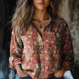 Vintage Floral Print Blouse