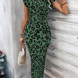 🥳SALE 60% OFF! 🥳💞50K+ SOLD!🌸Women's Knot Bodycon Dress – Leopard print, tummy-flattering knot. Comfy & chic for parties or date nights. Feel gorgeous. ✨🌹