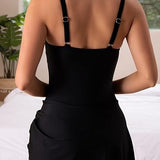 👙Last Day Sale💃 Women's One Piece Tummy Control Tie Knot Swimsuit