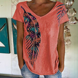 Vintage Leaf Print T-Shirt