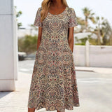 Vintage Ethnic Print Dress