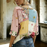 Vintage Floral Print Blouse
