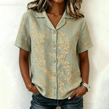 Vintage Leaf Print Shirt