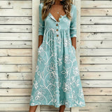 Vintage Floral Print Dress