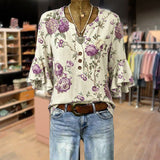 Vintage Floral Print Blouse