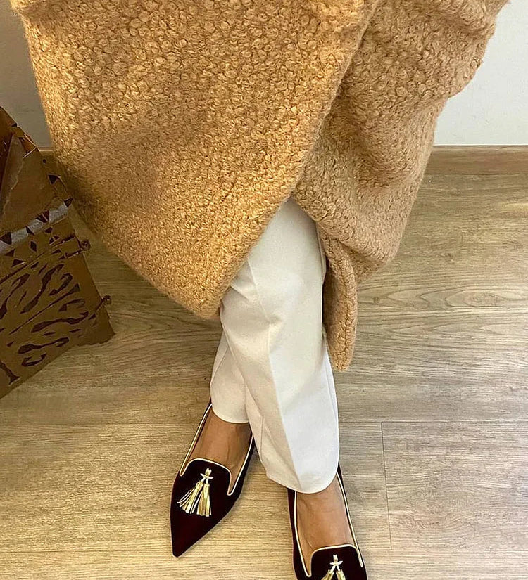 Portia - Boho Fringe Loafers
