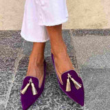 Portia - Boho Fringe Loafers