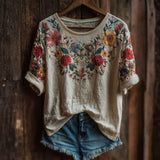 Vintage Floral Print T-Shirt