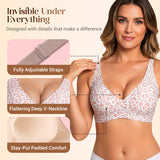 💗LAST DAY SALE 60% OFF⚡50K+ SOLD💕 Jelly Wireless Womens Comfortable Wireless Bras Push Up Bralettes Seamless Tshirts Bras Deep V Everyday Bras