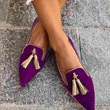 Portia - Boho Fringe Loafers