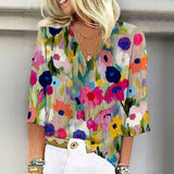 Colourful Floral Print Blouse