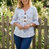 Vintage Floral Print Blouse