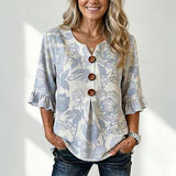 Vintage Floral Print Blouse