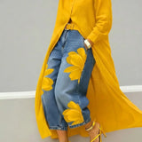 Maud - Linen Shirt Dress and Floral Jeans