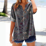 Vintage Floral Print Blouse