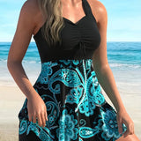 💃LAST DAY SALE 60% OFF!!✨Strap Top & Fitted Swim Shorts Separable Swimsuit 