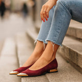 AVELINE GOLD-POINT BALLET FLATS