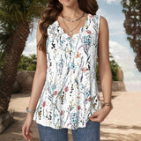 Casual Floral Print Vest