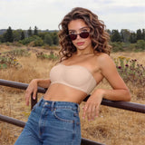 💞Last Day Special Price ￡7.99!!💞Womens Strapless Bras Push Up Bandeau Bra Non Slip Wireless Supportive Padded Bras Seamless Comfortable Tube Jelly Bra