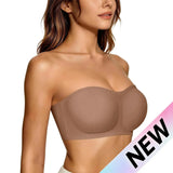 💞Last Day Special Price ￡7.99!!💞Womens Strapless Bras Push Up Bandeau Bra Non Slip Wireless Supportive Padded Bras Seamless Comfortable Tube Jelly Bra