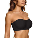 💞Last Day Special Price ￡7.99!!💞Womens Strapless Bras Push Up Bandeau Bra Non Slip Wireless Supportive Padded Bras Seamless Comfortable Tube Jelly Bra