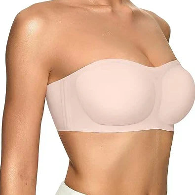 💞Last Day Special Price ￡7.99!!💞Womens Strapless Bras Push Up Bandeau Bra Non Slip Wireless Supportive Padded Bras Seamless Comfortable Tube Jelly Bra