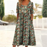 Vintage Floral Print Dress