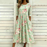 Vintage Floral Print Dress