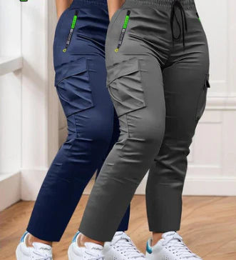 Women’s Two-Piece Drawstring Waist Work Trousers Set