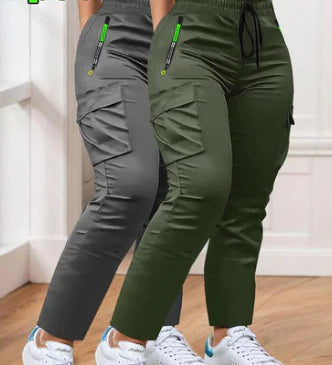 Women’s Two-Piece Drawstring Waist Work Trousers Set