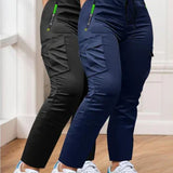 Women’s Two-Piece Drawstring Waist Work Trousers Set