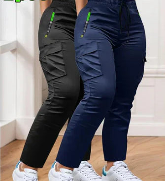 Women’s Two-Piece Drawstring Waist Work Trousers Set