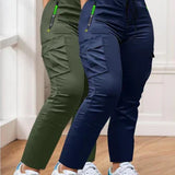 Women’s Two-Piece Drawstring Waist Work Trousers Set