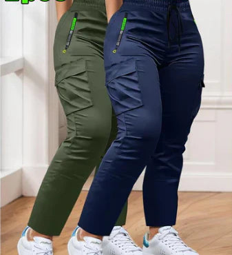 Women’s Two-Piece Drawstring Waist Work Trousers Set