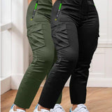 Women’s Two-Piece Drawstring Waist Work Trousers Set