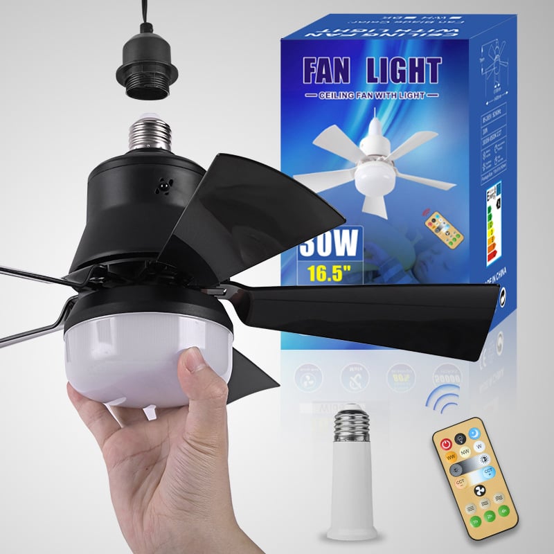 ⏳LAST DAY SALE 60% OFF🔥40W LED Ceiling Fan Light – 20.5” Ultra-Quiet with Remote 🎯 | E27 + FREE B22 Adapter 🔌 | For Bedroom 😴, Kitchen 👩‍🍳 & Garage 🛠️ – UK Ready! 🇬🇧