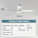 ⏳LAST DAY SALE 60% OFF🔥40W LED Ceiling Fan Light – 20.5” Ultra-Quiet with Remote 🎯 | E27 + FREE B22 Adapter 🔌 | For Bedroom 😴, Kitchen 👩‍🍳 & Garage 🛠️ – UK Ready! 🇬🇧