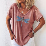 Vintage Dragonfly Print T-Shirt
