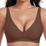 💗LAST DAY SALE 60% OFF⚡50K+ SOLD💕 Jelly Wireless Womens Comfortable Wireless Bras Push Up Bralettes Seamless Tshirts Bras Deep V Everyday Bras