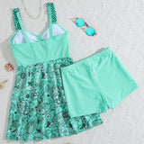 💃LAST DAY SALE 60% OFF!!✨Strap Top & Fitted Swim Shorts Separable Swimsuit 